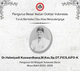 PB IDI Berikan Penghargaan untuk Dr Helmiyadi SpOT yang Meninggal Dunia