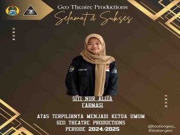 Siti Nur Aliza, Mahasiswi Jurusan Farmasi Terpilih Sebagai Ketua Umum UKM Teater Geo