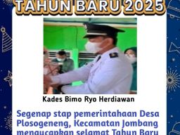 Kepala Desa Plosogeneng, Bimo Ryo Herdiawan beserta Perangkat Mengucapkan Selamat Tahun Baru 2025