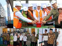 Bupati Sugiri Dampingi Gubernur Khofifah Tuntaskan Topping Off RSU Muslimat