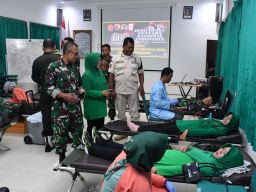 Kodim 0802/Ponorogo Gelar Donor Darah, Hasilkan 75 Kantong untuk Peringati HUT ke-80 TNI