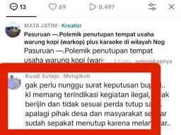 Bupati Pasuruan Perintahkan Tutup Warkop Plus di Wilayah Nogosari