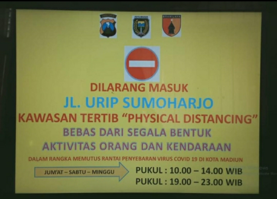 Pengumuman Penutupan sebagian jalan di Kota Madiun