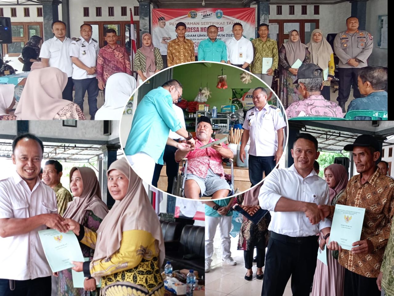 Bupati Sugiri Serahkan Sertifikat Tanah Program UMKM Desa Ngrukem