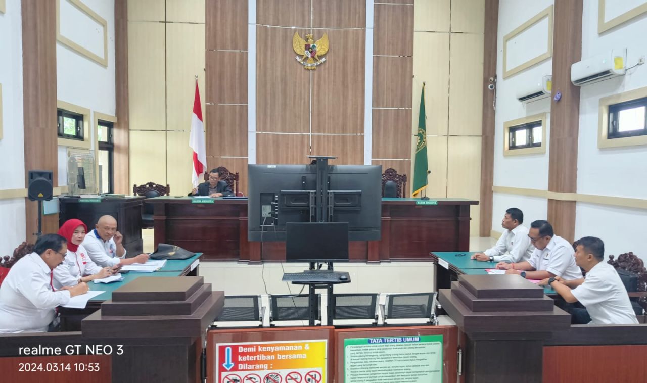 Suasana sidang praperadilan di PN Bangil, Kabupaten Pasuruan