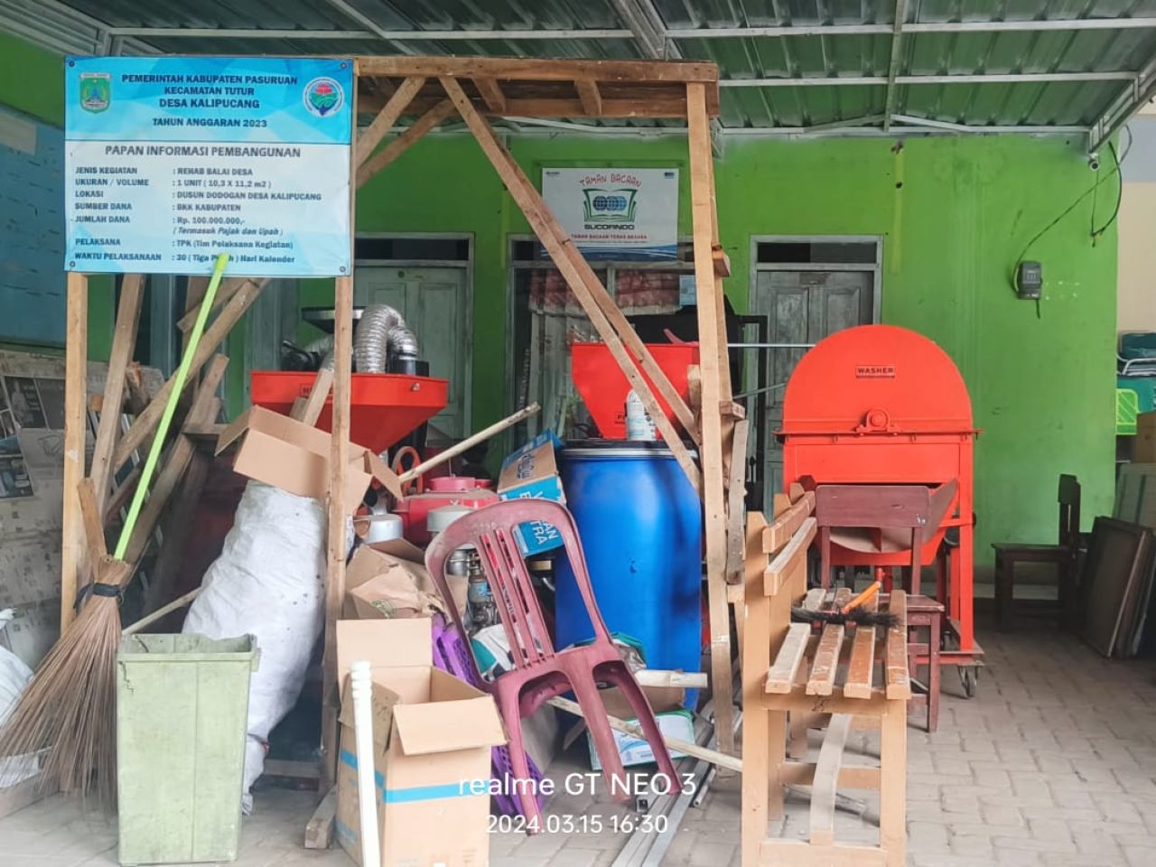 Salah satu bantuan alat Roasting dan Peracik kopi kondisi memperihatinkan dibiarkan begitu saja