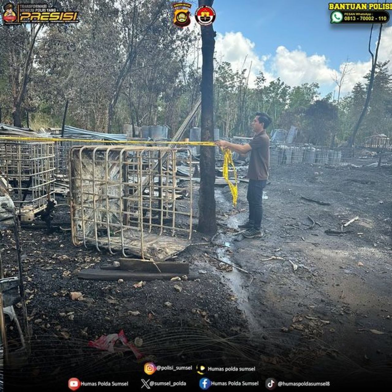 Kebakaran di Kebun Cina RT. 004 Dusun V Desa Toman