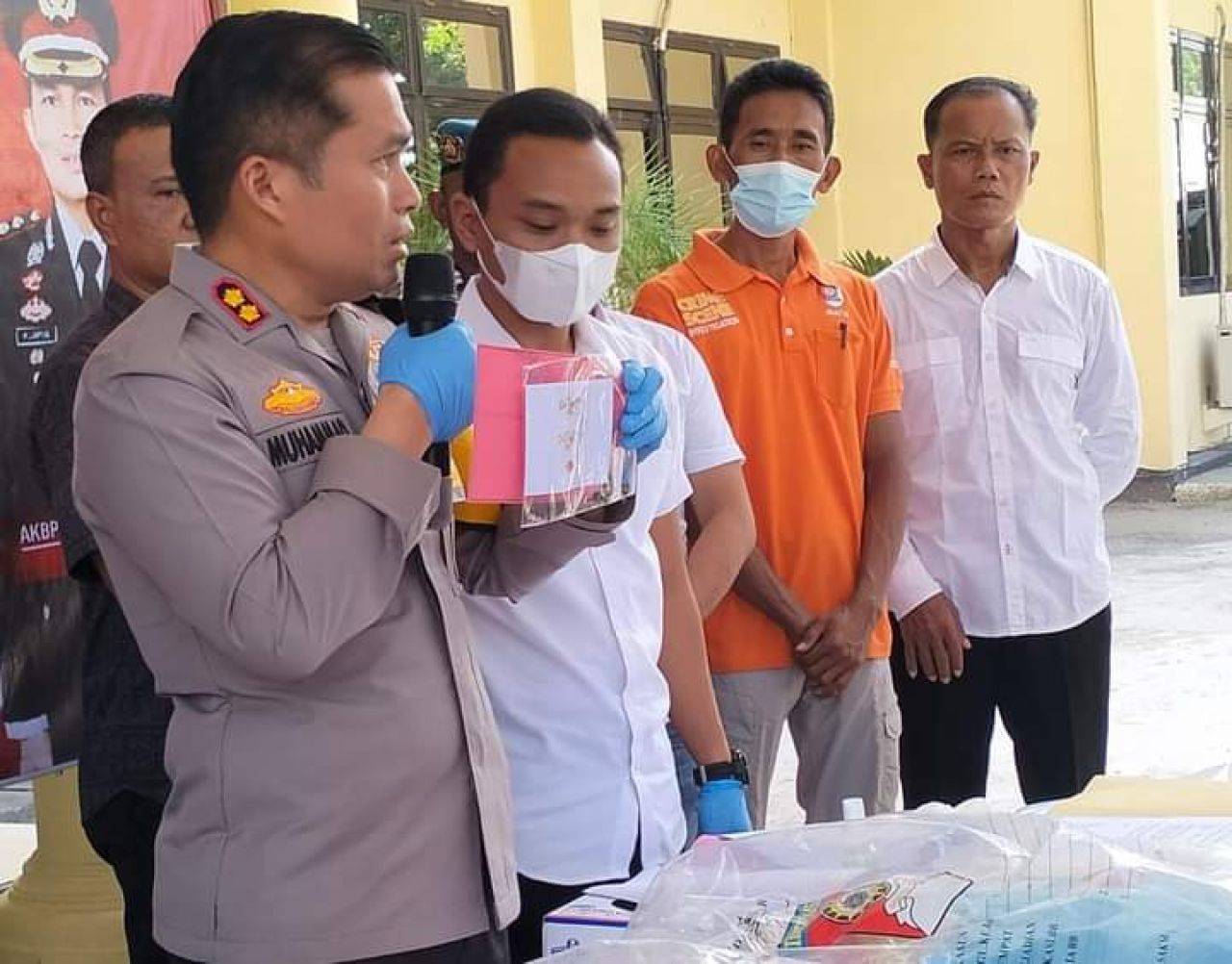 Kapolres Nganjuk, AKBP Muhammad saat konpers