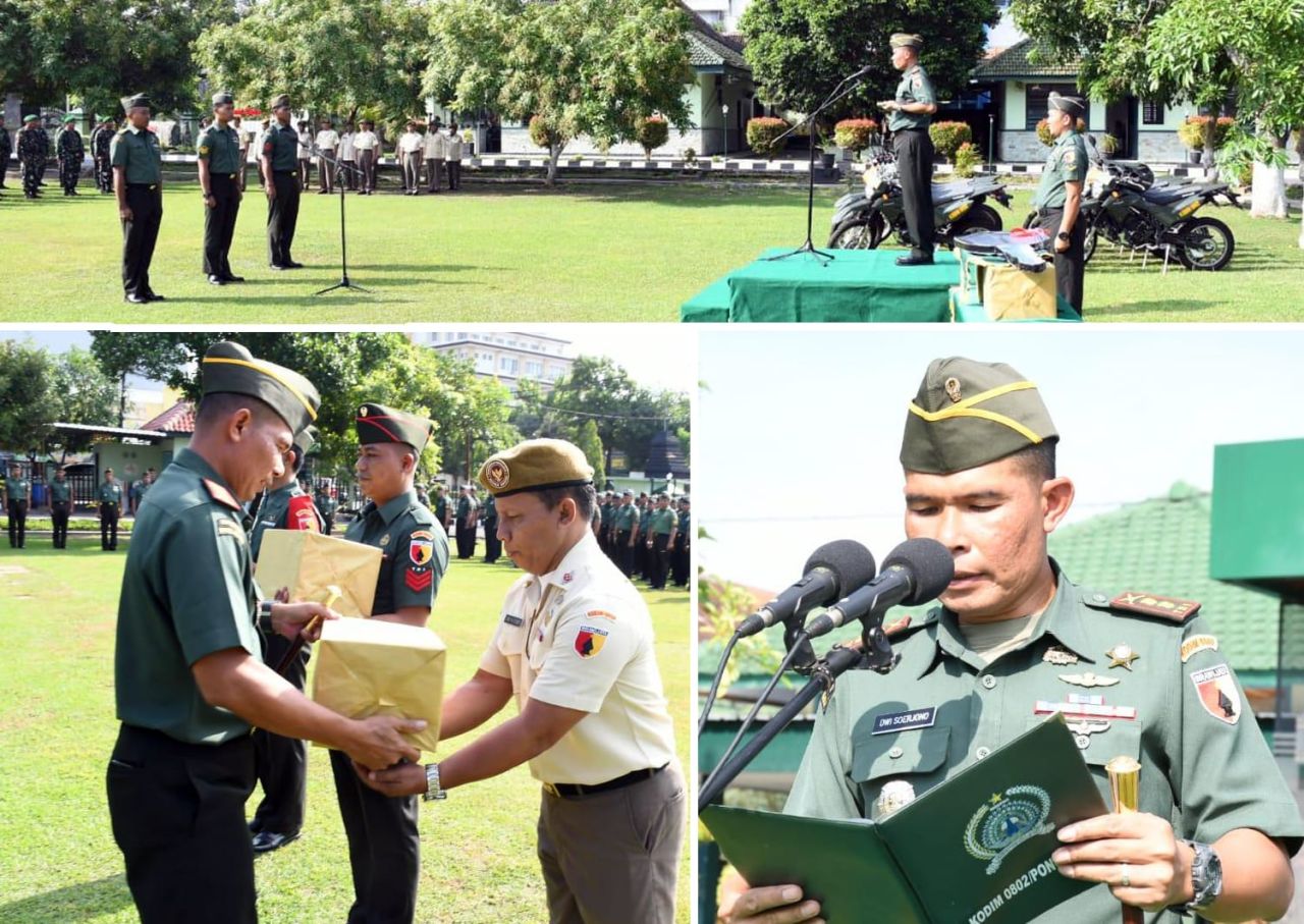 Dandim 0802/Ponorogo Pimpin Korps Kenaikan Pangkat Dan Penyerahan Randis