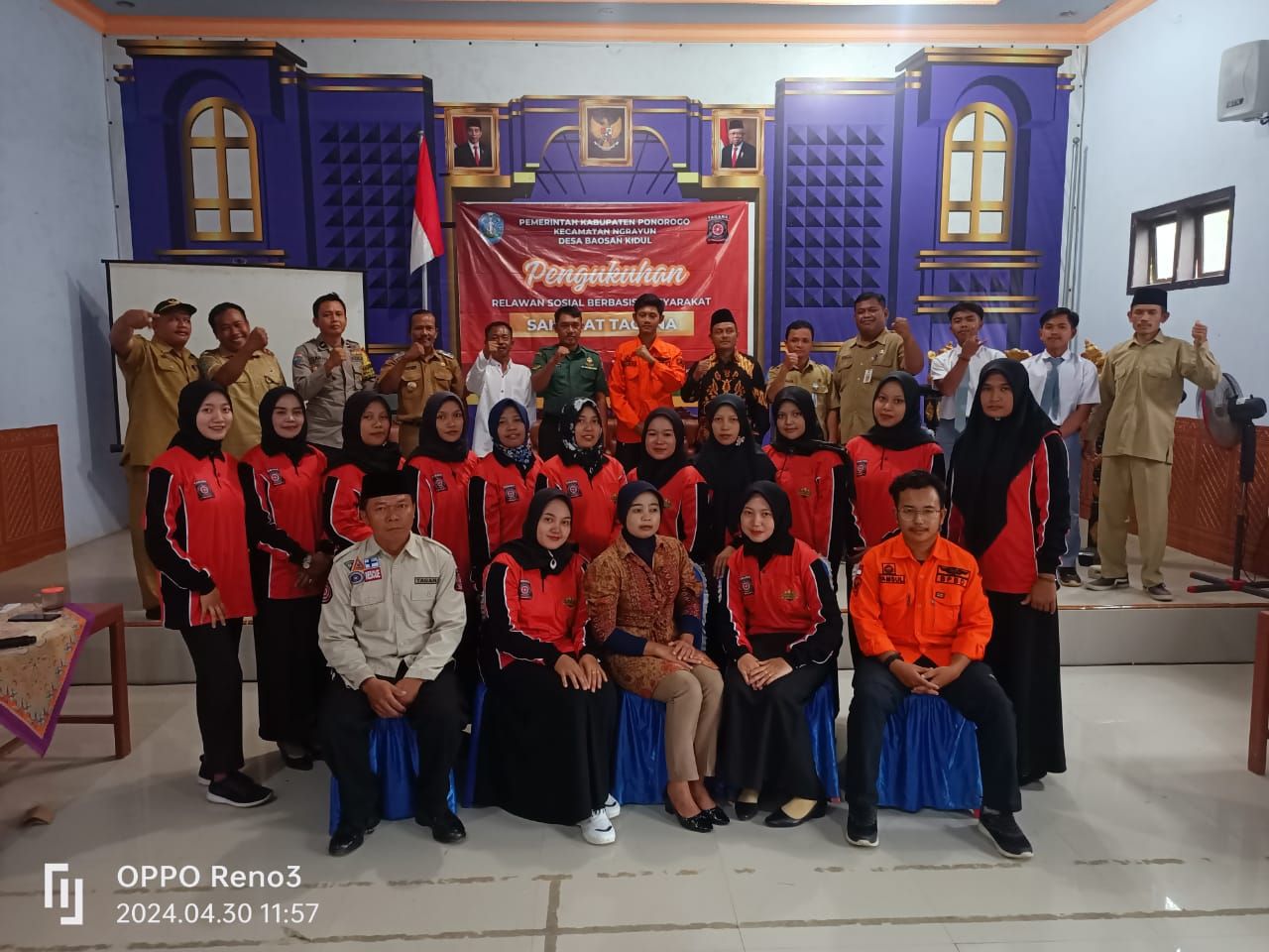 Foto bersama Tagana, BPBD, Sahabat Tagana paska pengukuhan