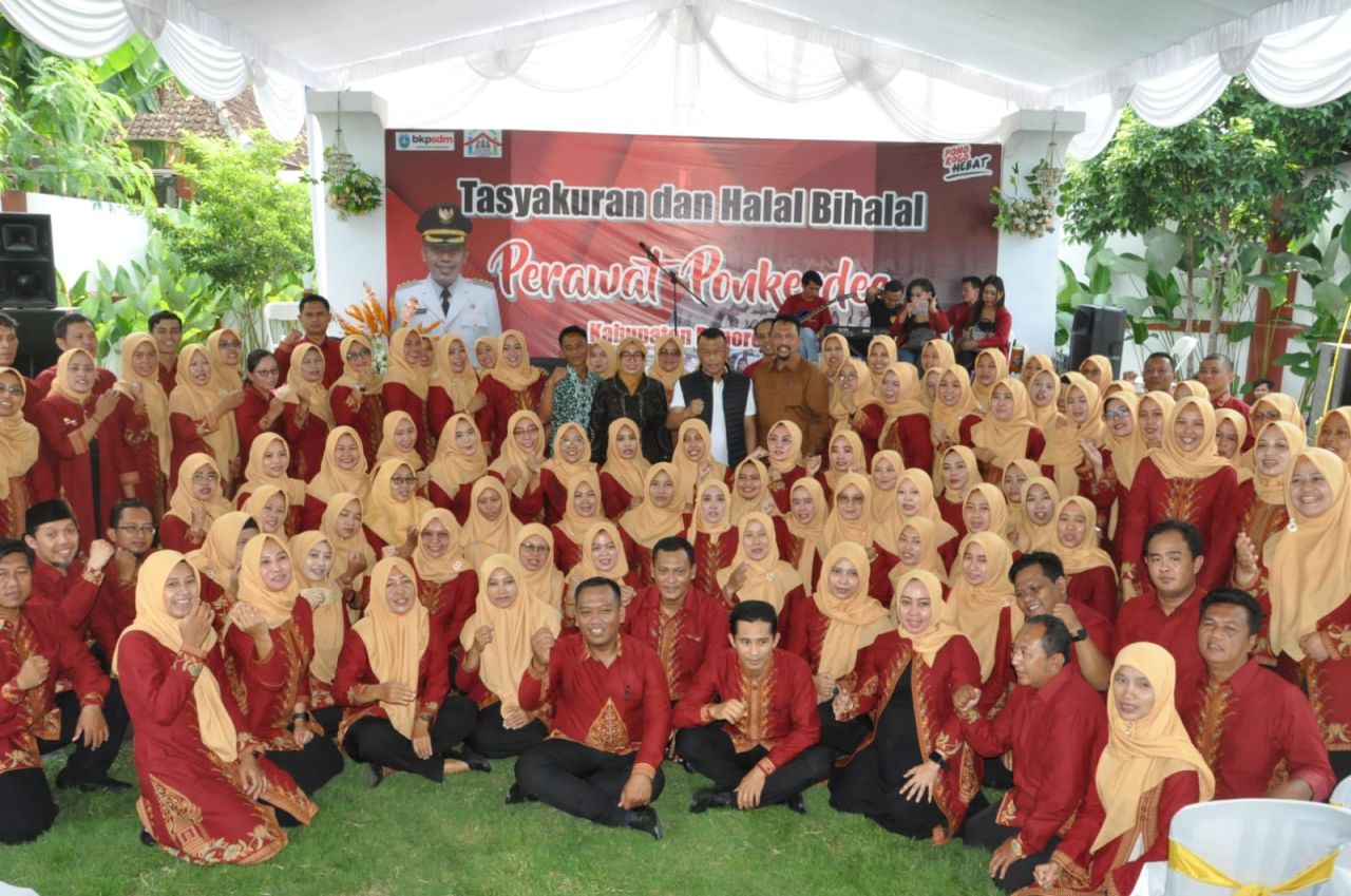 Perdana Perawat Ponkesdes Kabupaten Ponorogo Gelar Halal Bi Halal dan Tasyakuran