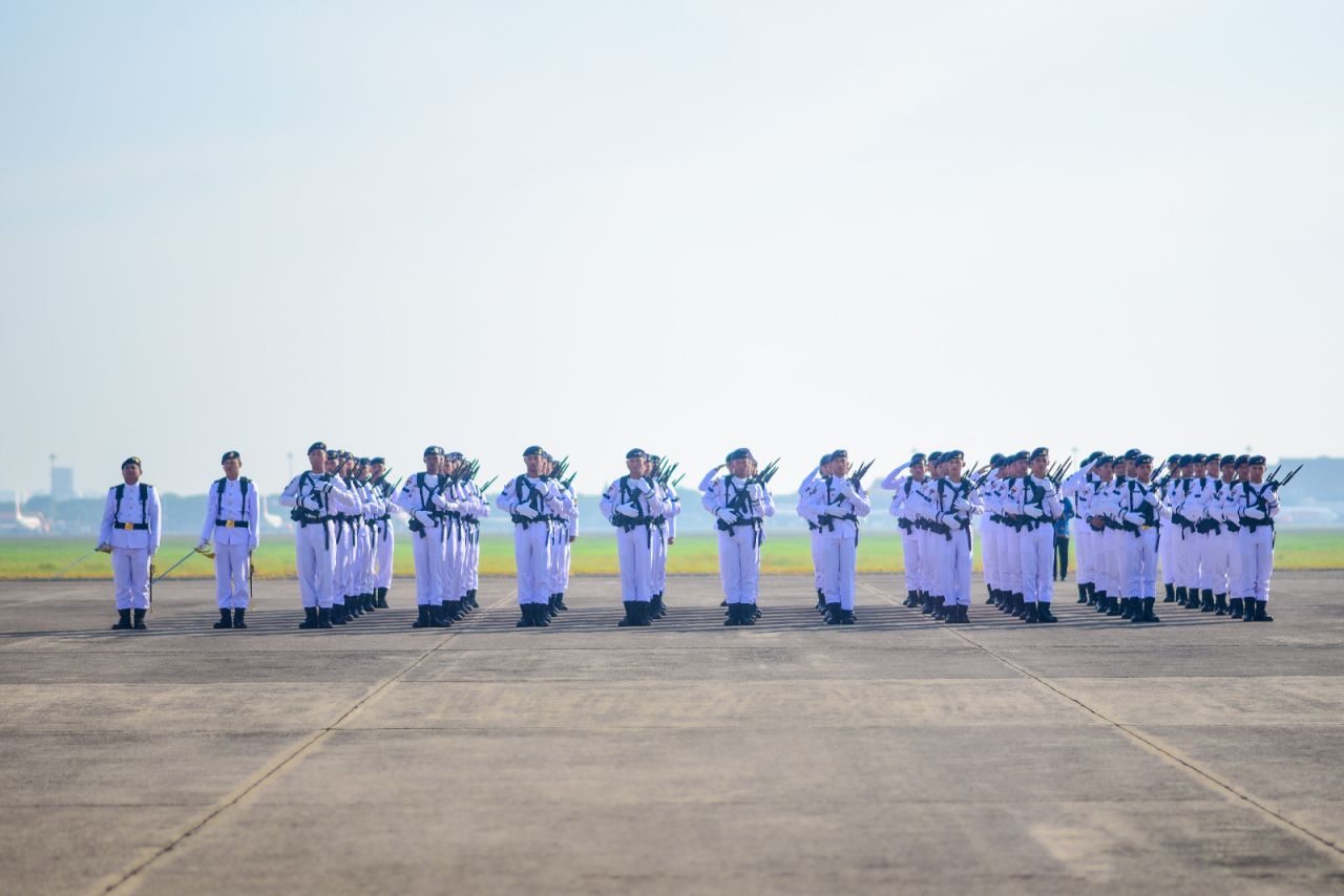 Upacara Peringati Hari Lahir Pancasila 1 Juni 2024 yang digelar di Apron Pangkalan Udara TNl Angkatan Laut (Lanudal) Juanda