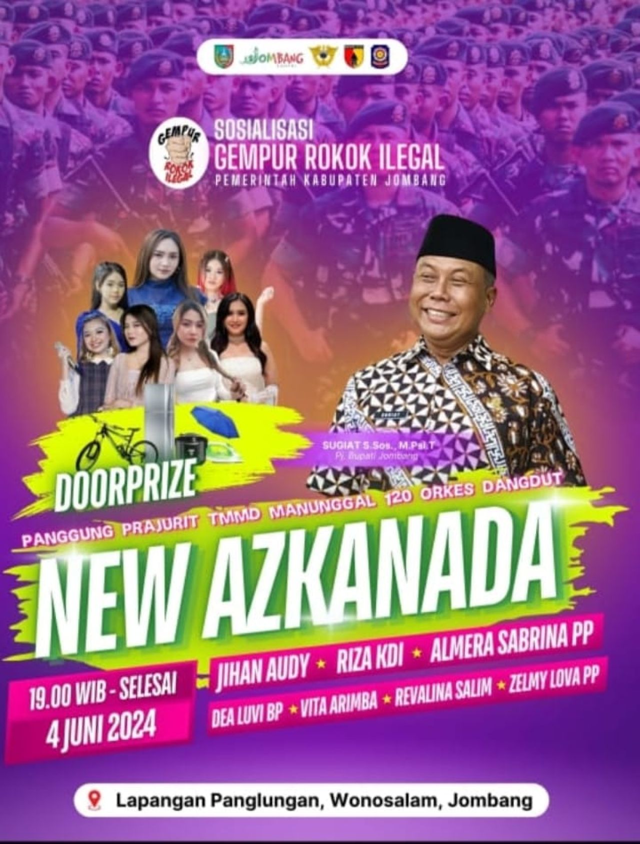 Sosialisasi Gempur Rokok Ilegal Tahun 2024 Di Panglungan Kecamatan Wonosalam