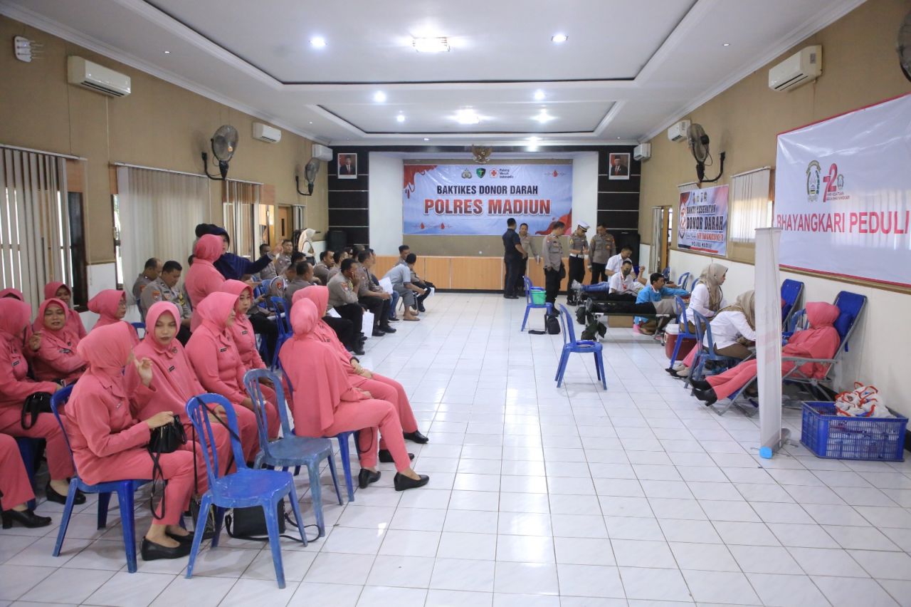 Suasana pelaksanaan dan ruang giat donor darah berlangsung