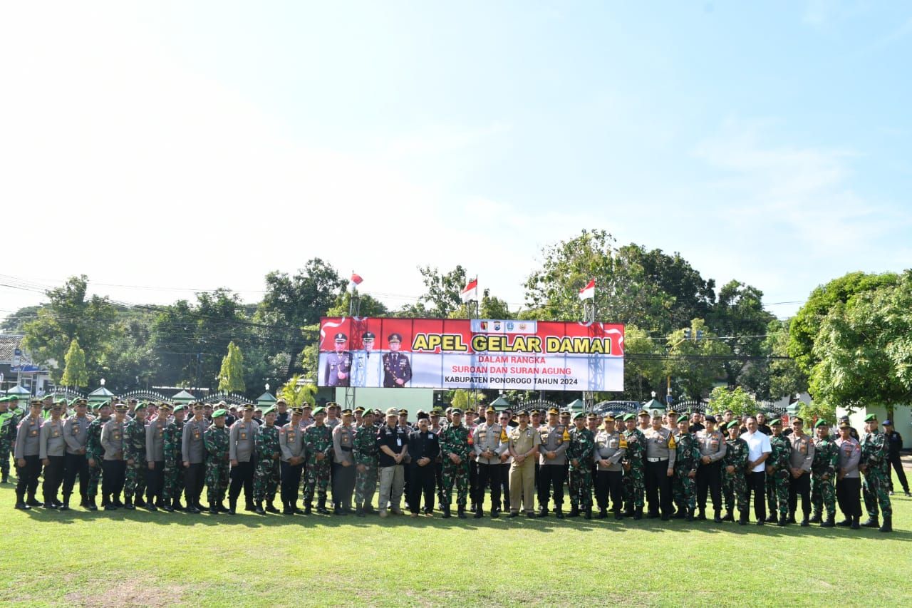 Kodim 0802 / Ponorogo Ikuti Apel Gelar Damai Suroan dan Suran Agung Kab. Ponorogo Tahun 2024