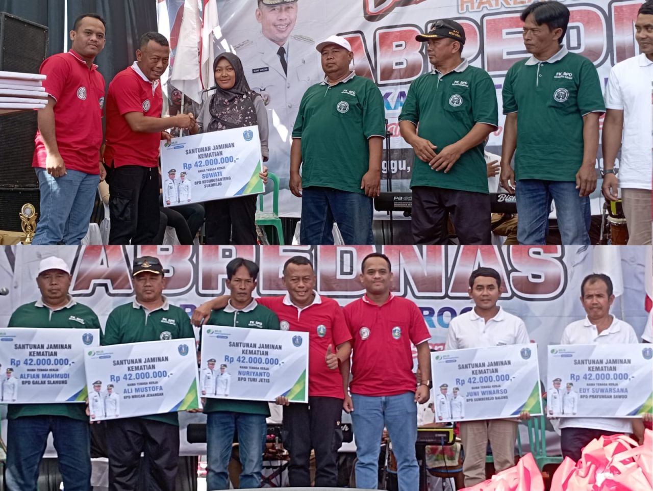 Harlah ke-2 Abpednas Bupati Ponorogo Berikan Santunan Rp.294 Juta Untuk Tujuh ahli Waris