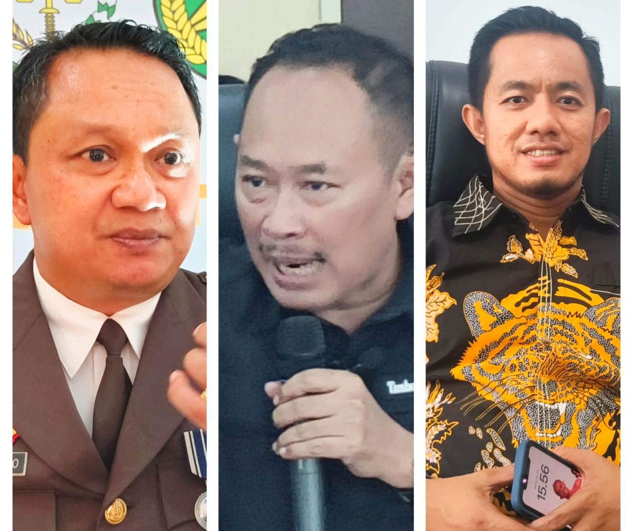 Kajari Kabupaten Pasuruan, Teguh Ananto, Direktur PUSAKA, Lujeng Sudarto, Ketua KPU Kabupaten Pasuruan periode 2014-2029, Ainul Yaqin