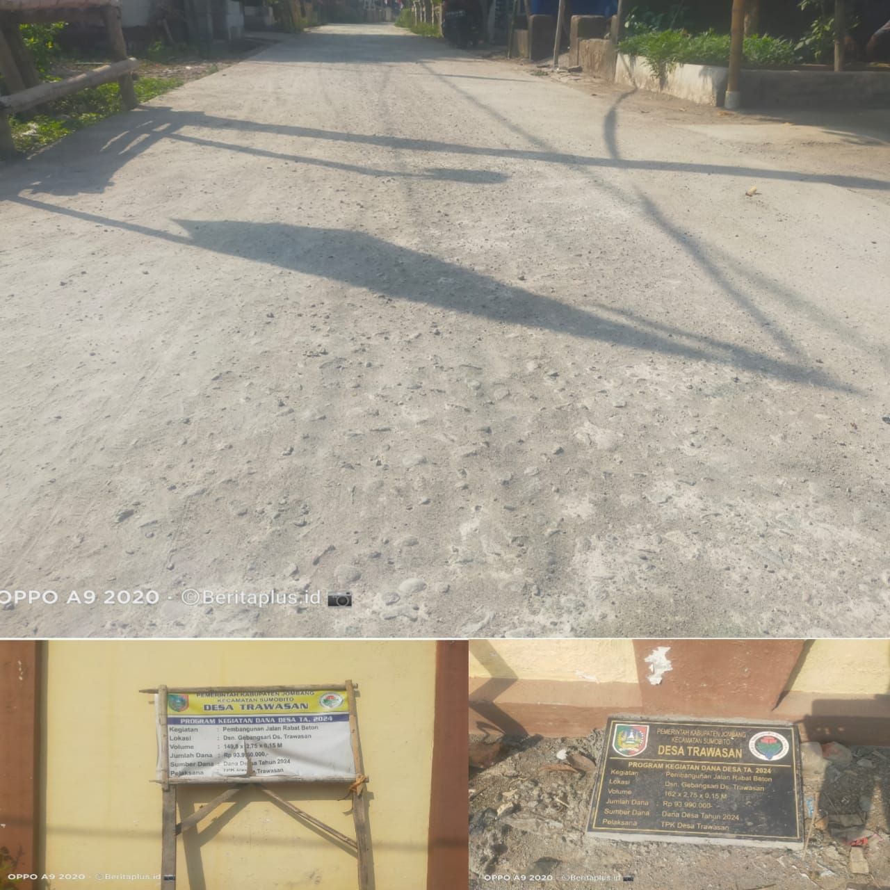 Warga Dusun Gebangsari Resah Dengan Kondisi Jalan Rabat Beton Baru Seumur Jagung Sudah Mengelupas dan Berdebu