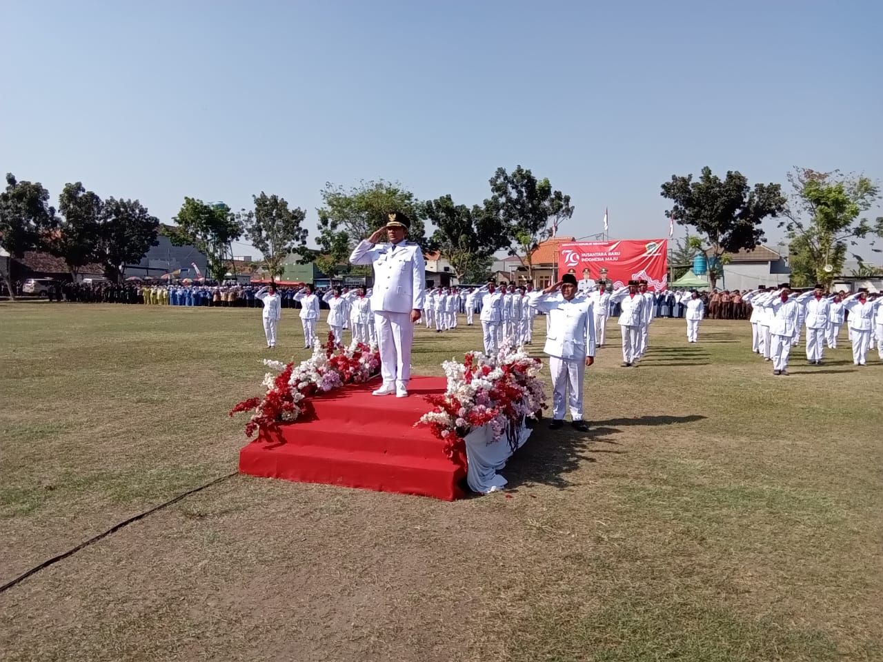 Bagus Arif Jauh Hari Inspektur upacara HUT RI Ke 79 Dilapangan Pelemwatu Menganti