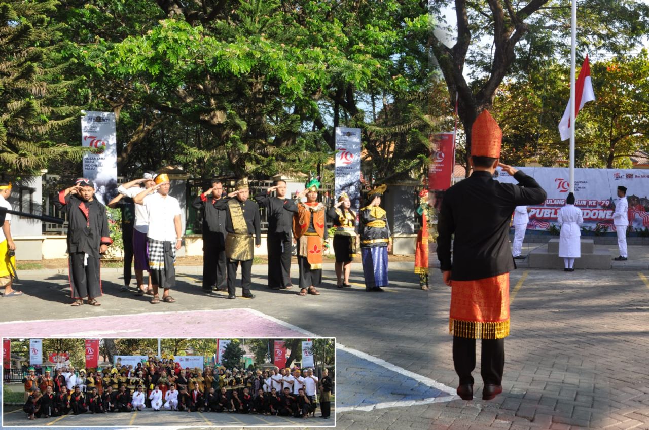 ATR/BPN Ponorogo Gelar Upacara HUT RI ke-79 Tahun 2024 Kenakan Busana Adat Nusantara