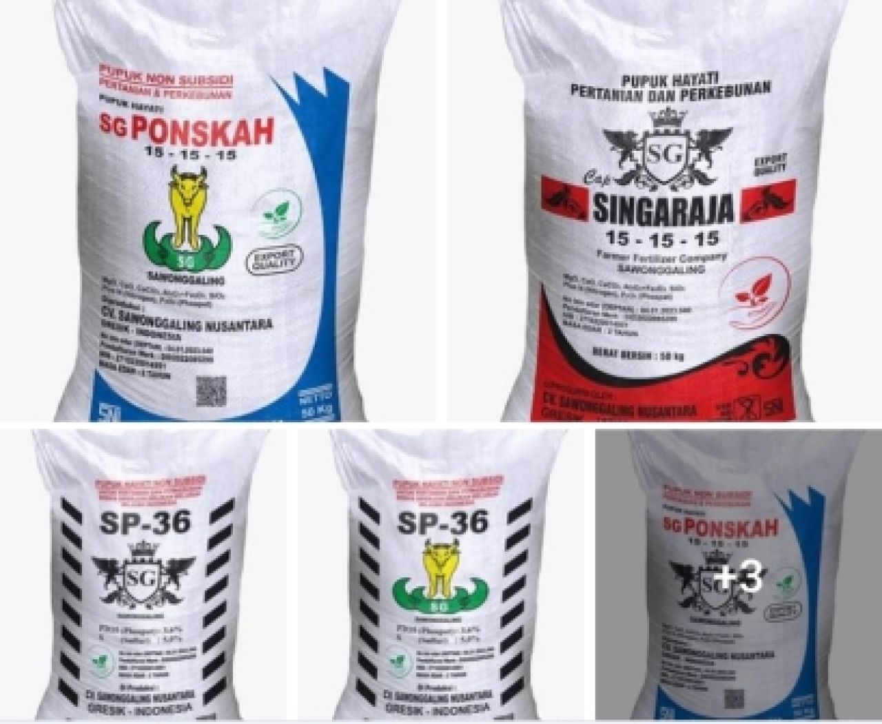 Kemasan pupuk Merk Sawonggaling