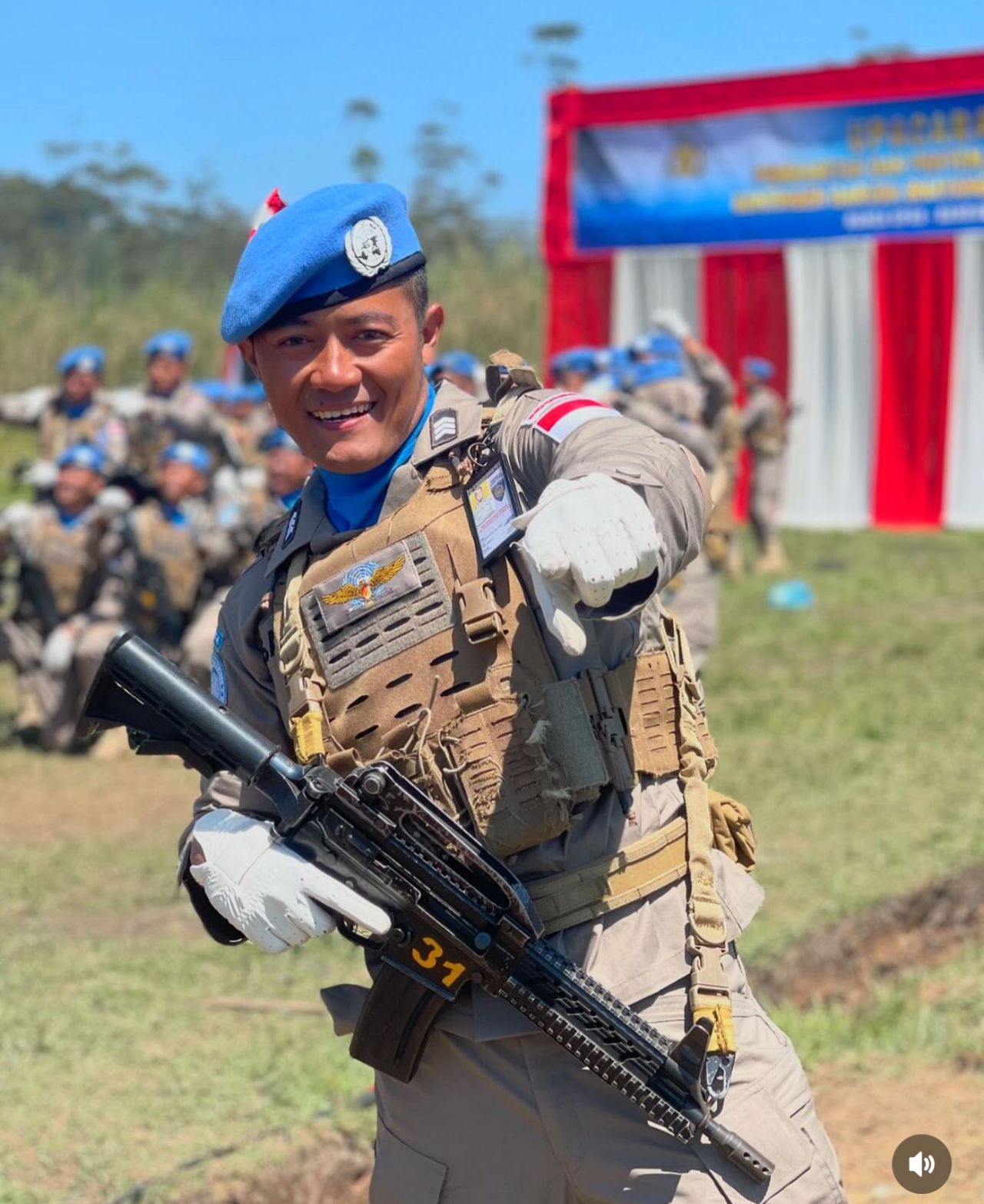 Brigpol Endy Satya Rahmanto saat Latpraops di Pusat Misi Internasional Polri