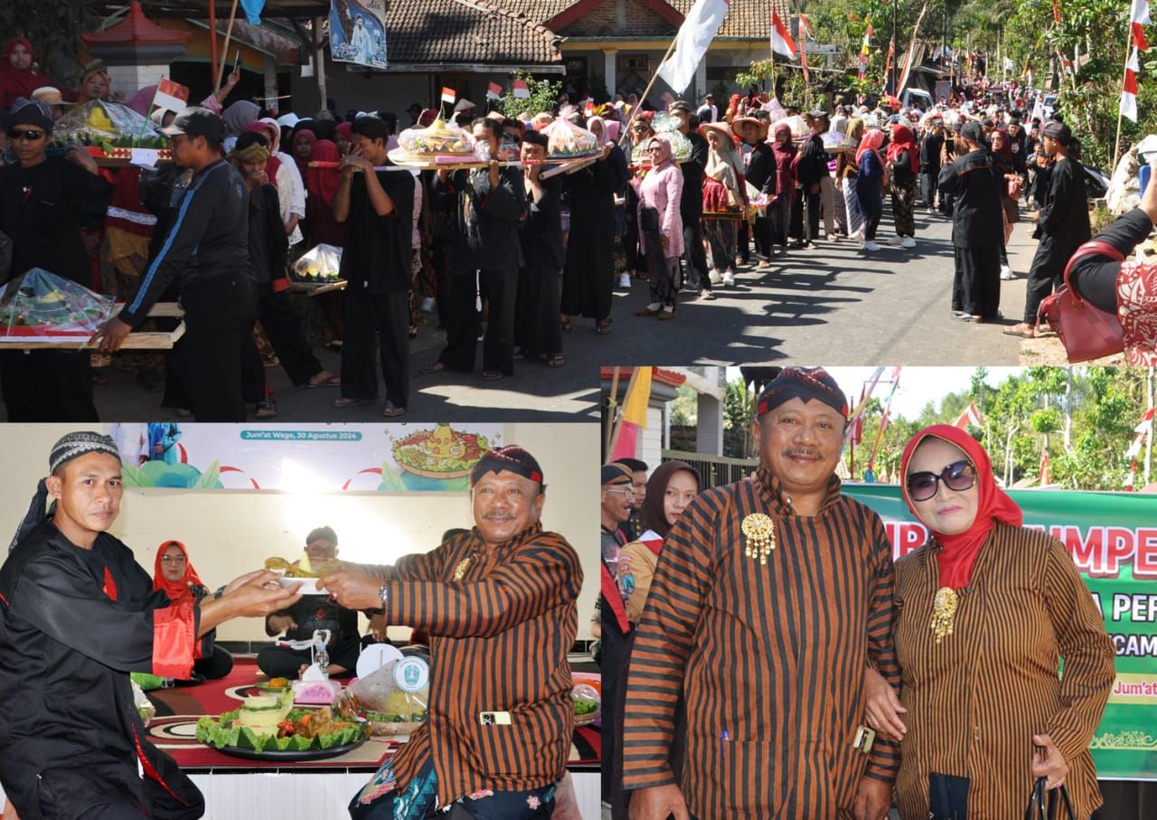 Kirab Tumpeng Tandai Puncak Peringatan HUT RI ke-79 Desa Mrayan