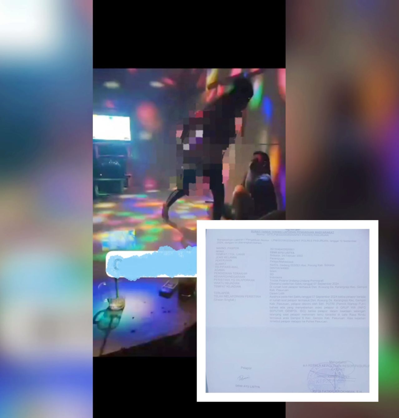 video asusila viral di group WAG inzet : Surat tanda terima pelaporan korban 