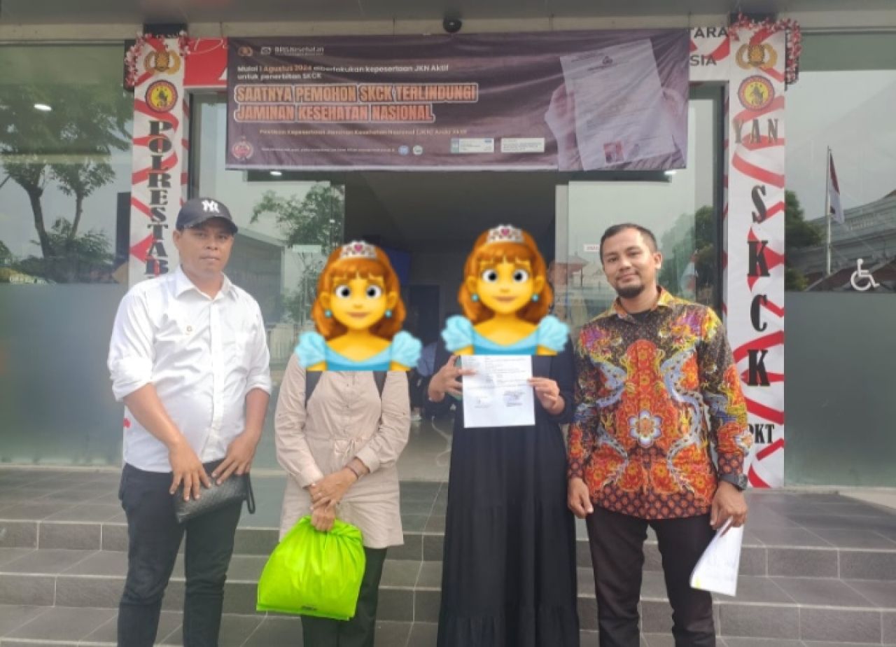 Keluarga korban didampingi Kuasa Hukumnya saat laporan