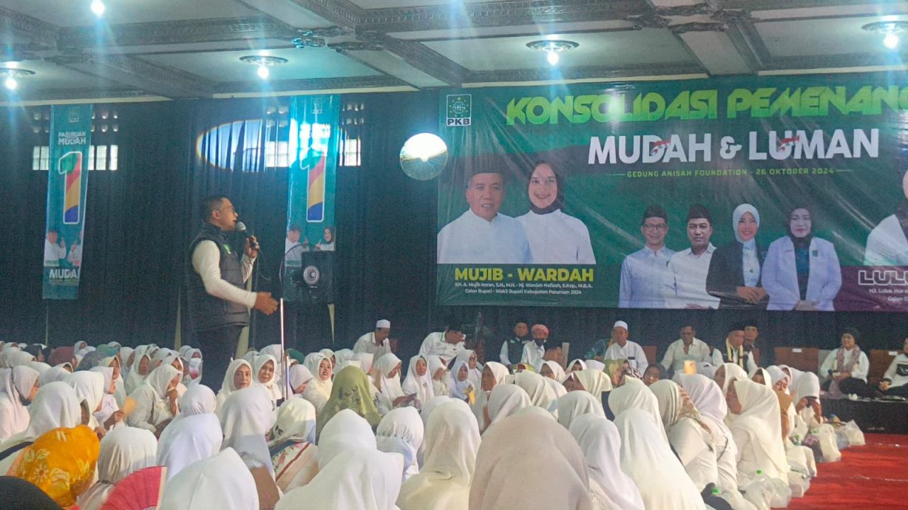 Mu'afi mengajak semua tim pemenangan untuk menangkan Paslon MUDAH di Pilkada Pasuruan dan LUMAN di Pilgub Jatim