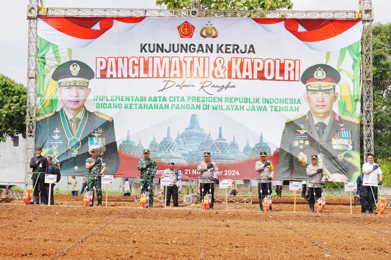 Kunjungan Kerja Kapolri-Panglima TNI Tinjau Kesiapan Program Ketahanan Pangan di Jawa Tengah