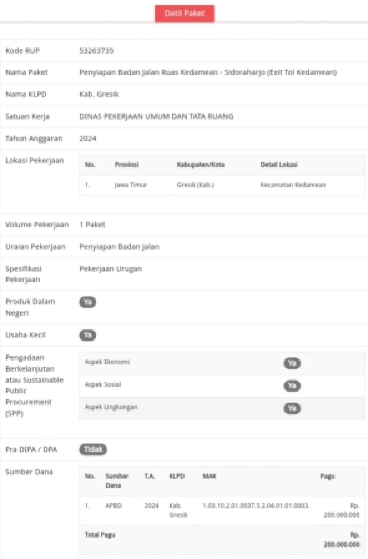Pengadaan pekerjaan urugan di Desa Sidoraharjo