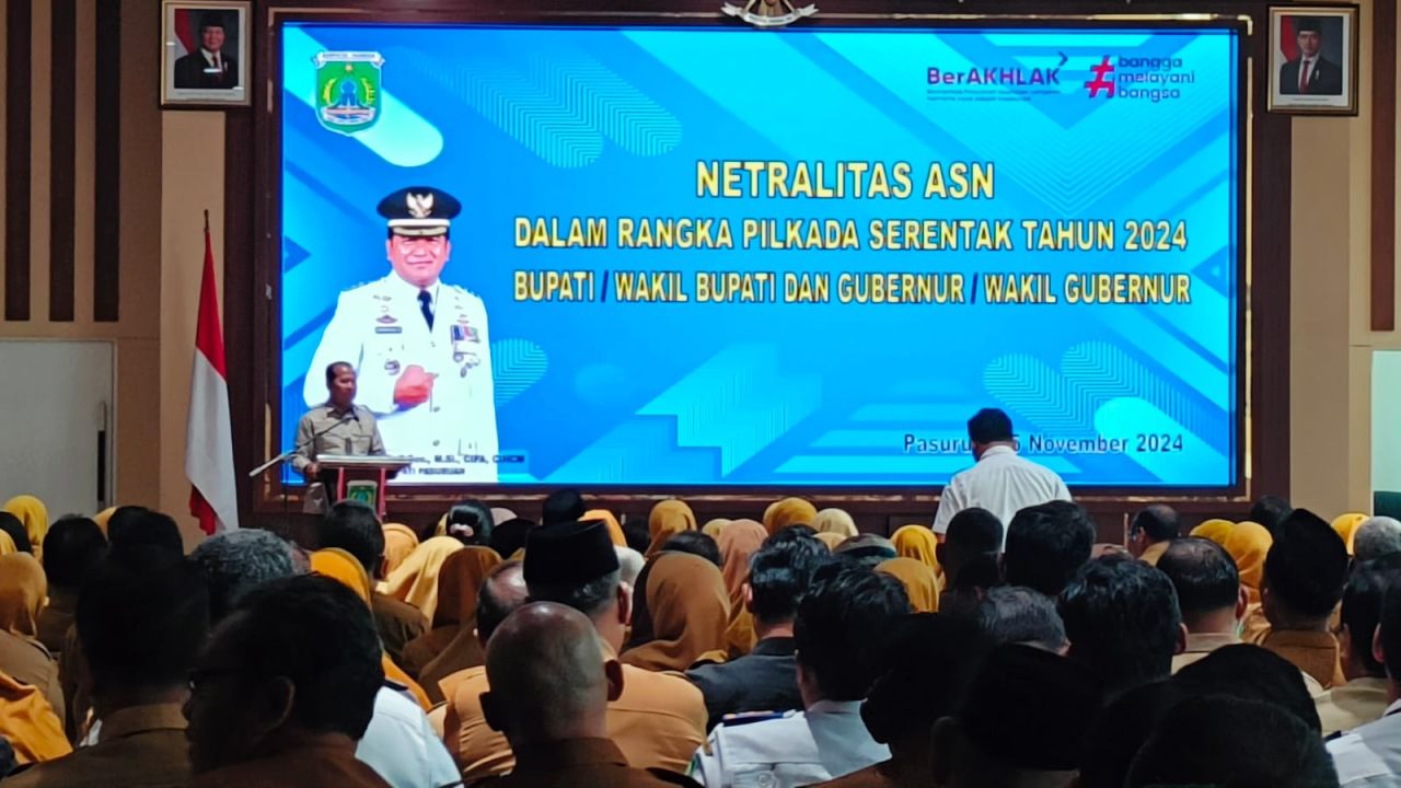 Kegiatan pembinaan netralitas ASN diikuti seluruh OPD, Asisten dan Badan dilingkungan Pemkab Pasuruan