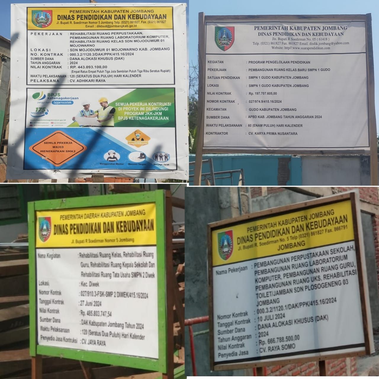 Diduga PPK Dinas Pendidikan Jombang Melakukan Pembiaran, Ada Apa??