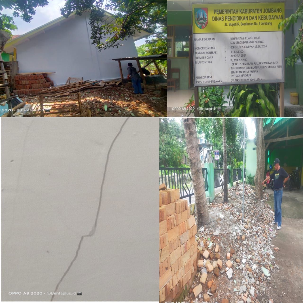 Diduga Lemahnya Pengawasan Proyek Pembangunan Rehabilitasi SDN 01 Kebondalem Layak di Sorot