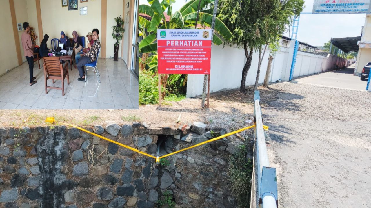 Penutupan Saluran IPAL milik sebuah perusahaan di Pandaan