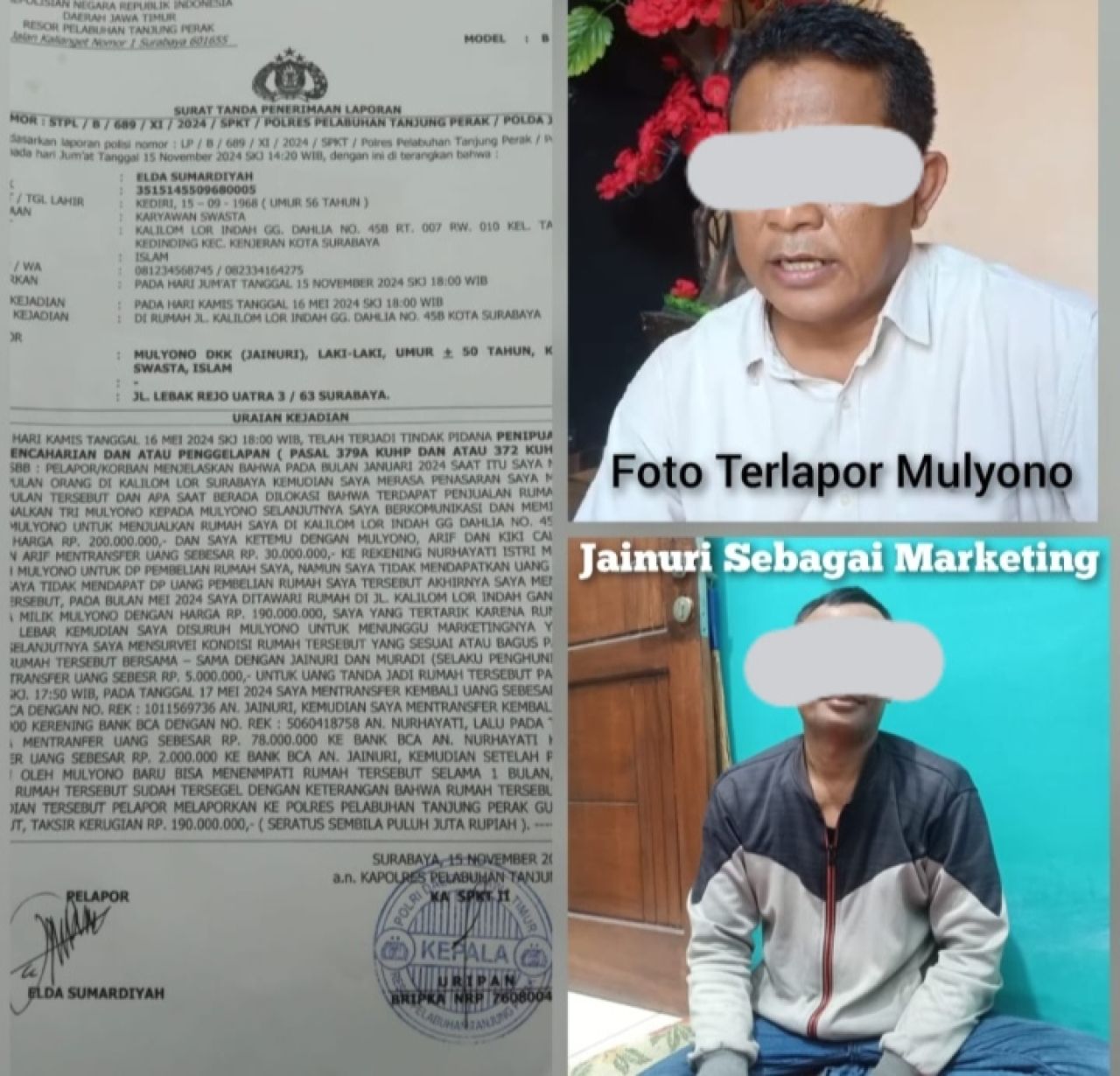 2 Terlapor dan bukti lapor