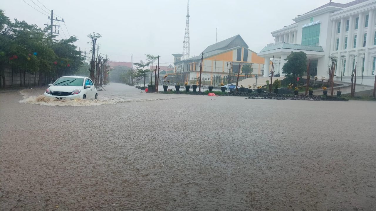Komplek Perkantoran Raci Pemkab Pasuruan kebanjiran