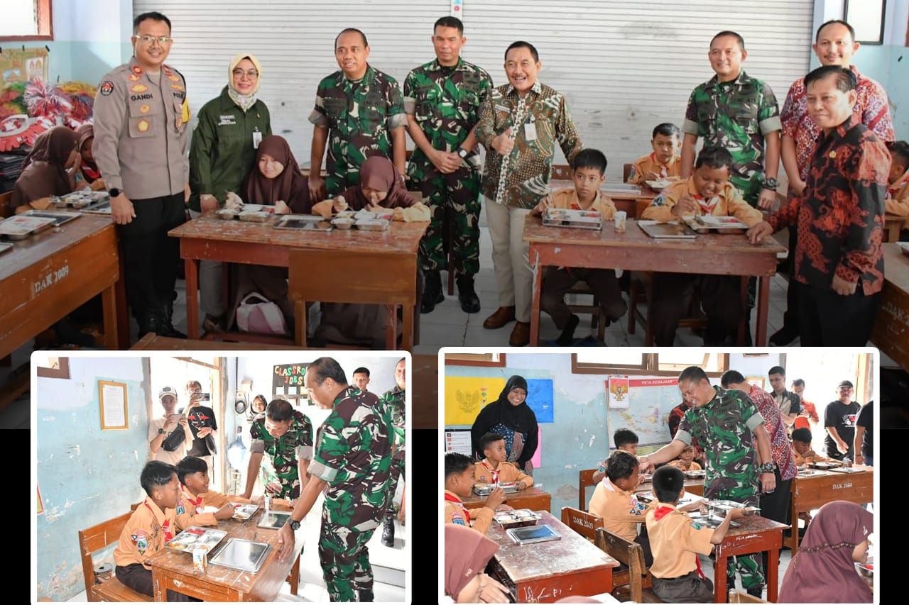 Antusias Siswa SDN 1 Surodikraman Sambut Uji Coba Makan Bergizi Gratis Kodim 0802 Ponorogo