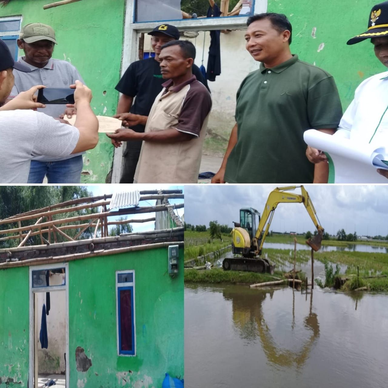 H. Basarodin Kordinator Paguyuban Kepala Desa Dan MWC NU Bandarkedungmulyo Bantu Korban Bencana Alam