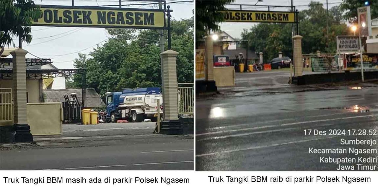 Truk Tangki BBM PT SEAN Bumi Indo Raib di Halaman Polsek Ngasem