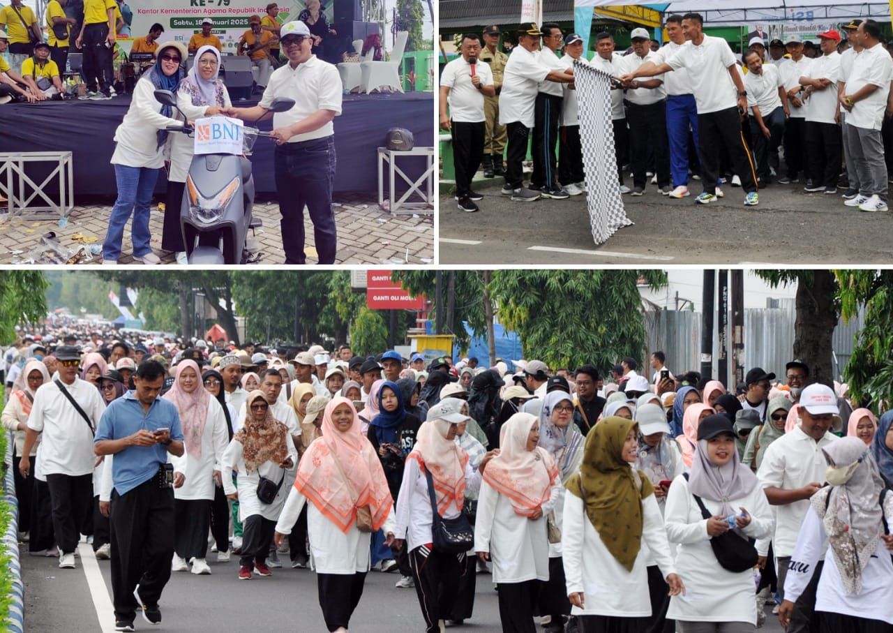 Meriah HAB ke-79 Kemenag Ponorogo Gelar Jalan Sehat Bertabur Full Doorprize