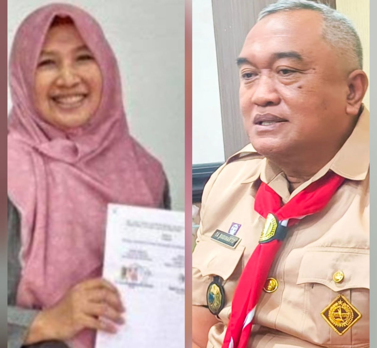 Wiwik Tri Haryati pengacara ES salah satu tersangka kasus PKBM dan Tri Agus Budiharto Kepala Dinas Pendidikan dan Kebudayaan Kabupaten Pasuruan