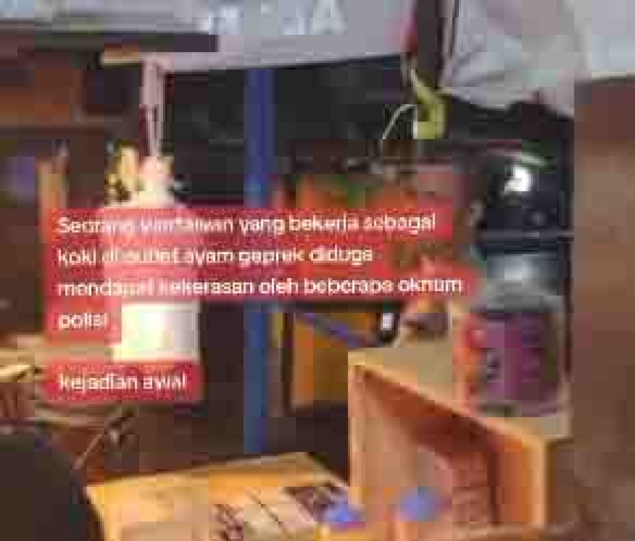 Keributan anggota Polsek Driyorejo dengan pedagang ayam grepek