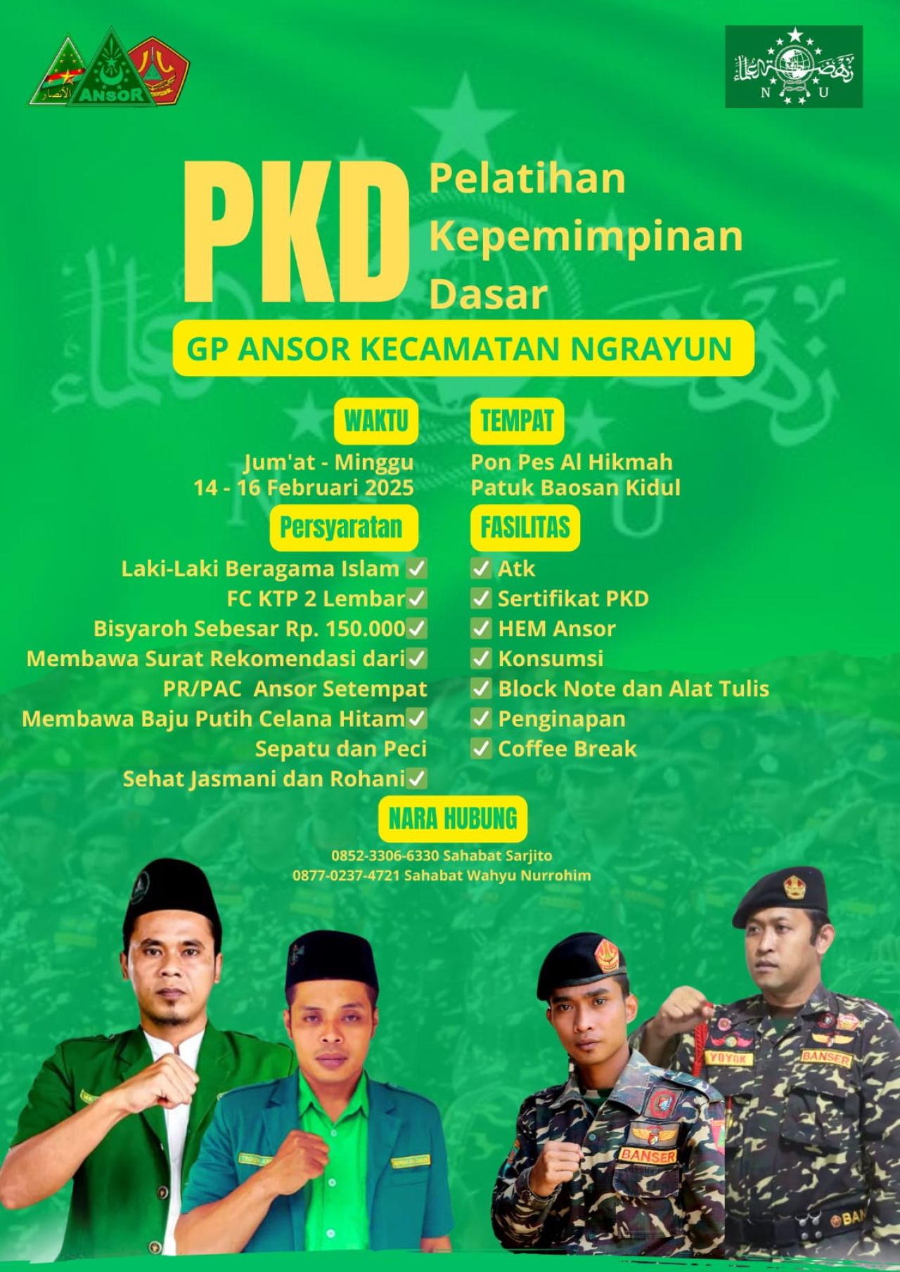 Pengumuman Kegiatan PKD Gerakan Pemuda Ansor Ngrayun