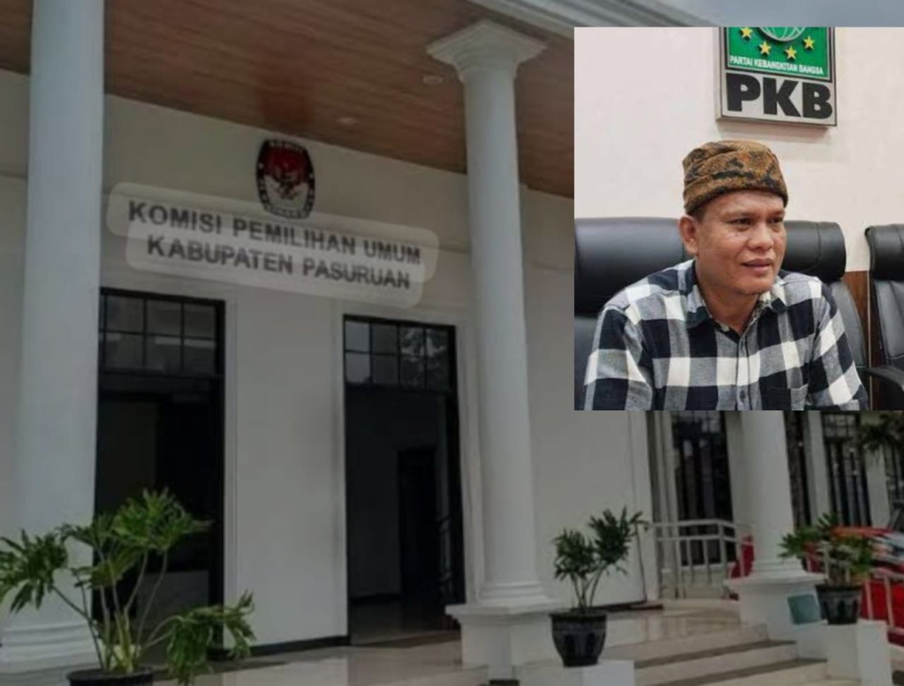 Kantor KPU Kabupaten Pasuruan. Inzet : Rudi Hartono Ketua Komisi I DPRD Kabupaten Pasuruan