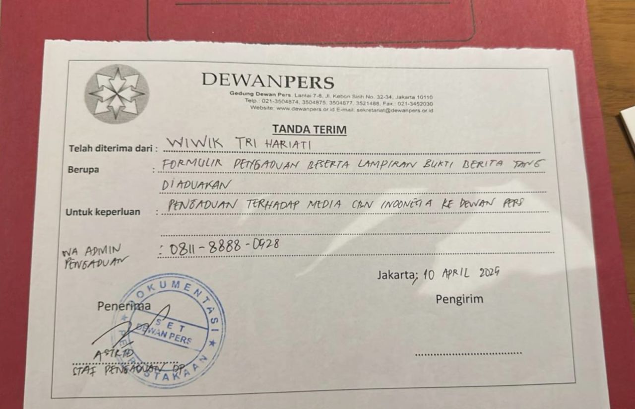 Bukti laporan dewan pers