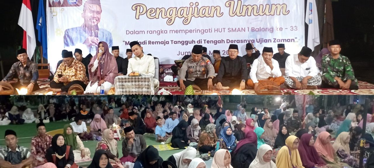 Peringati HUT Ke-33 SMAN 1 Balong Gelar Pengajian Akbar Bersama Gus Maulana