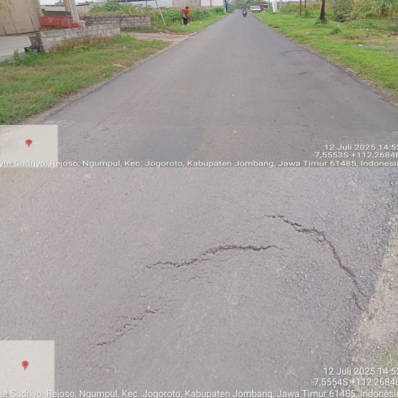 Proyek jalan aspal hotmix Dusun Mbelut, Desa Ngumpul, Kecamatan Jogoroto