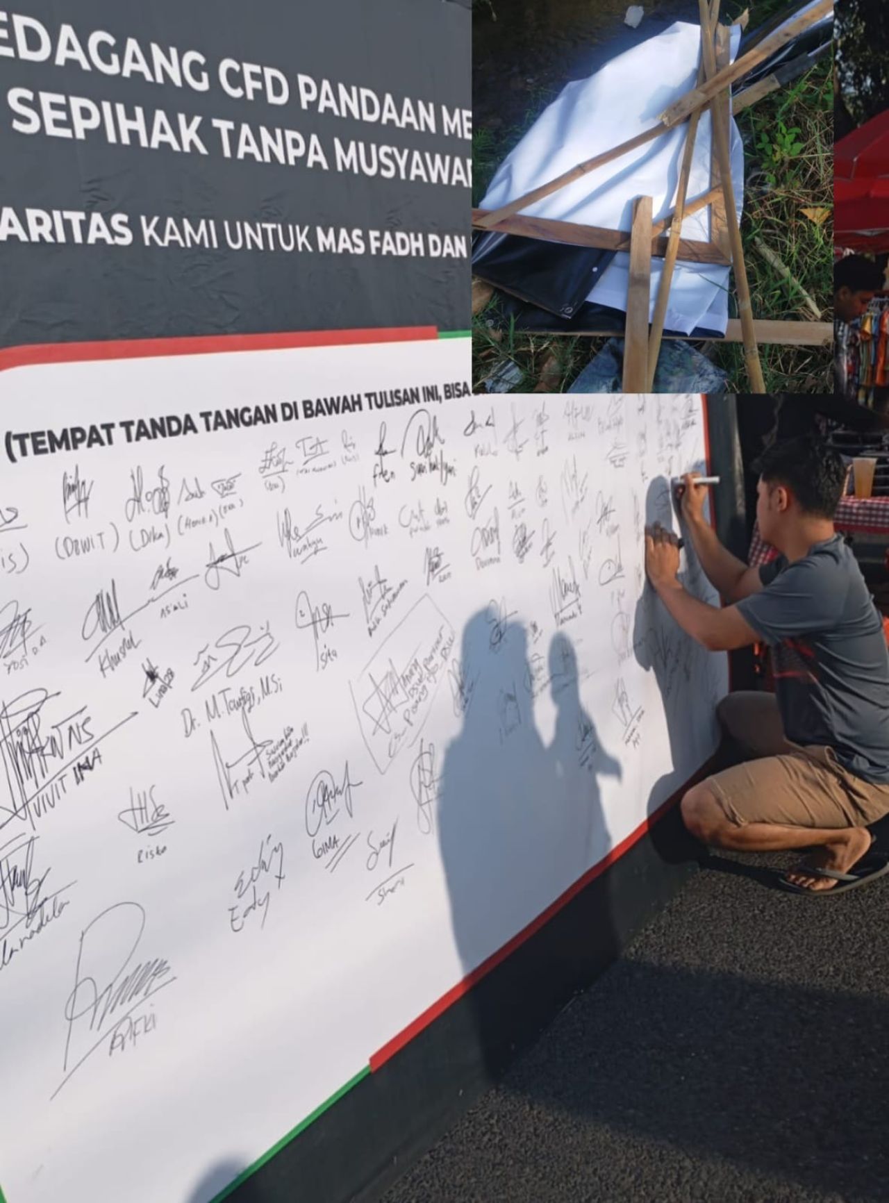 pernyataan sikap para pedagang di CFD Pandaan sebagai bentuk mosi tidak percaya dirusak oleh oknum tidak bertanggung jawab.